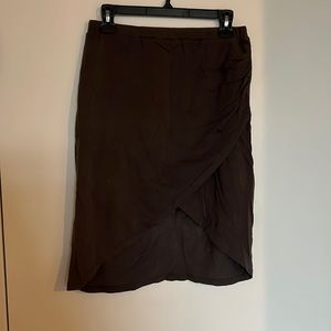 Army Green Splendid Asymmetrical Jersey Skirt